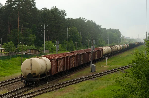 Freight train transporting cargo