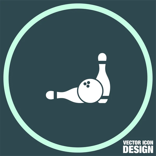 Bowling pins with ball icon