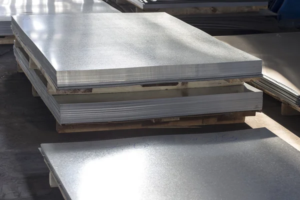 Sheet tin metal in production hall