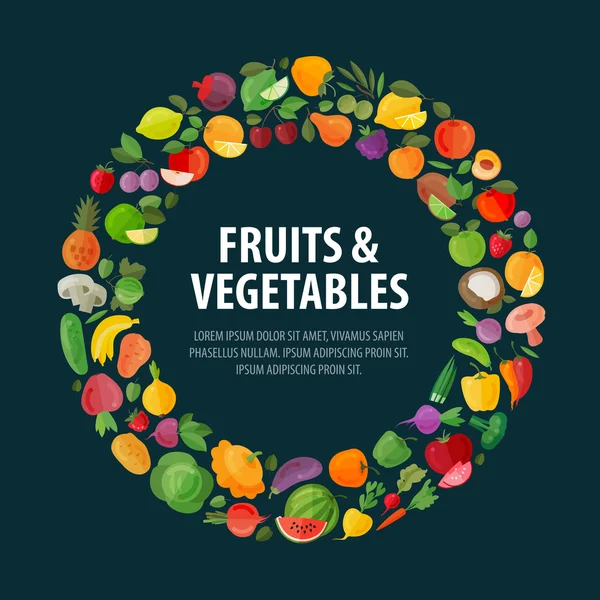 Fruits and vegetables vector logo design template. food or harvest icons