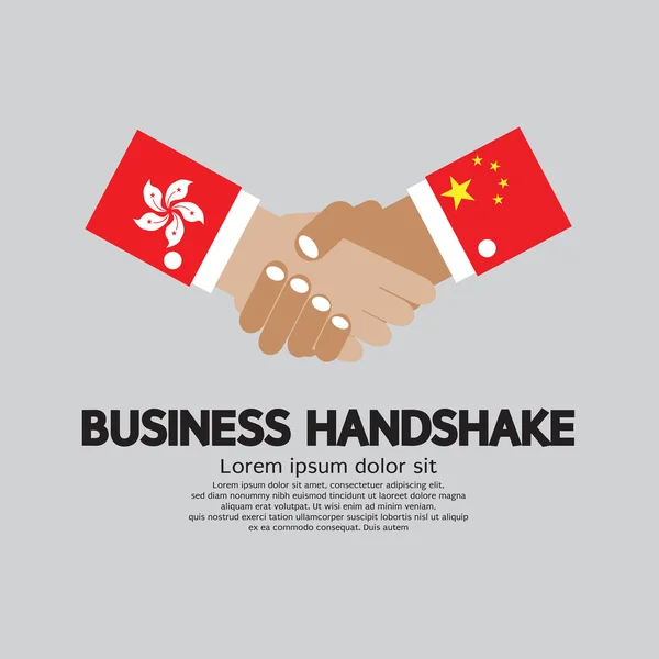 Business Handshake Vector Illustration. Hongkong and China
