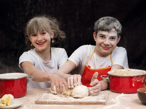 Teens knead the dough
