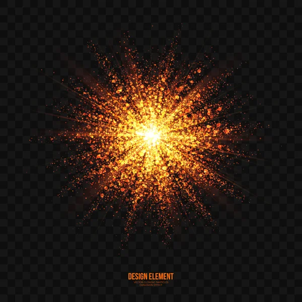 Vector Glowing Golden Particles Explosion Effect Design Element