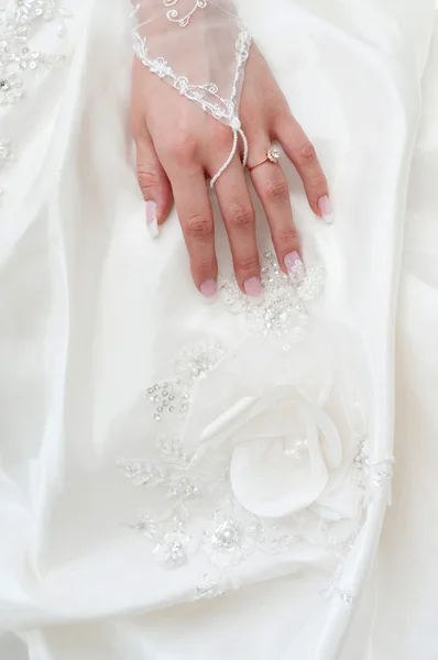 Wedding dress with a flower