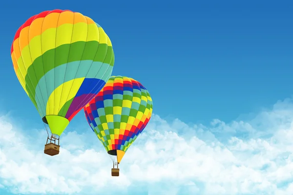 Beautiful Hot Air Balloons against a deep blue sky.