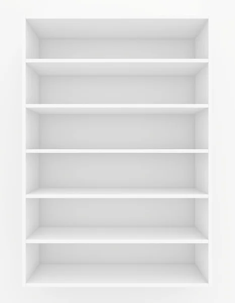 Clear bookshelf. 3d render on white background
