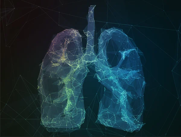 The abstract image human lungs in form of lines communication network