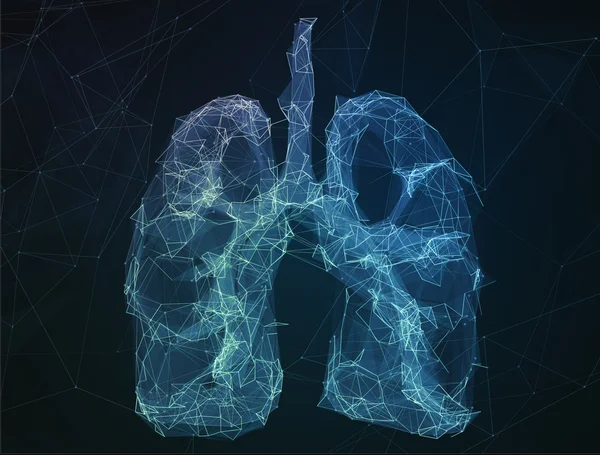 The abstract image human lungs in form of lines communication network