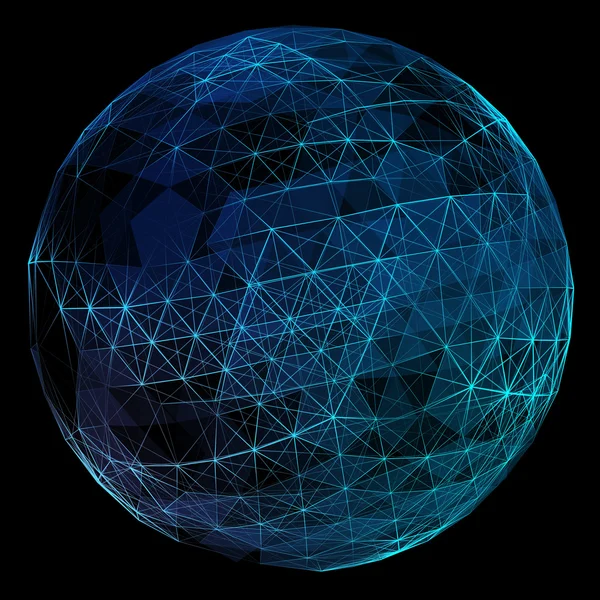 Abstract blue network globe. Technology concept of global communication