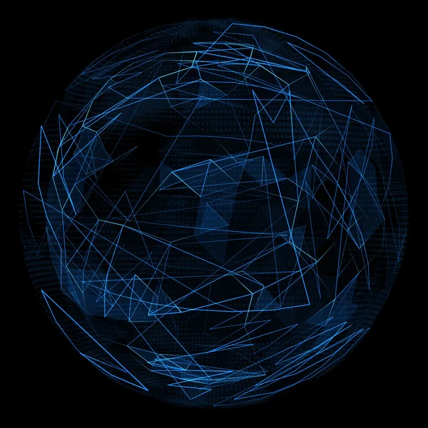Abstract globe glow blue line and opacity triangle.