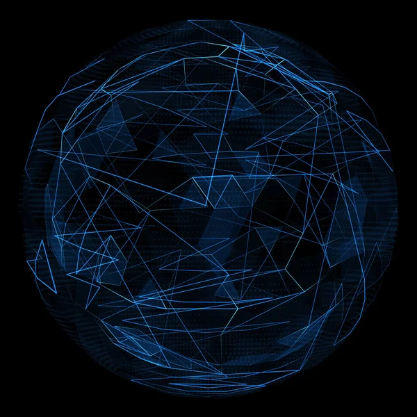 Abstract globe glow blue line and opacity triangle.