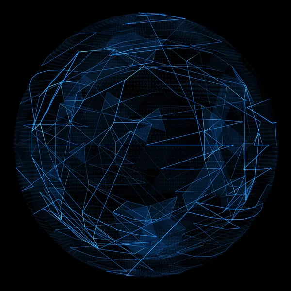 Abstract globe glow blue line and opacity triangle.