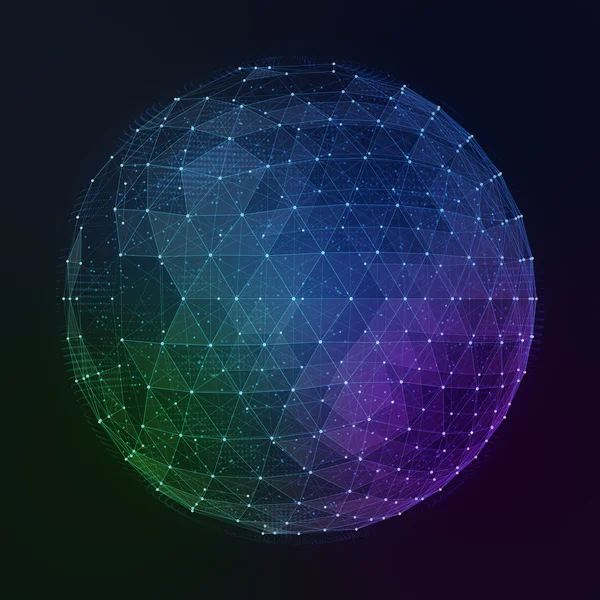 Abstract illustration internet network in the form of sphere