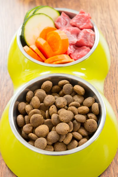 Meat and dry dog's food