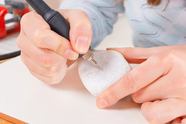 Engraving stone with rotary multi tool