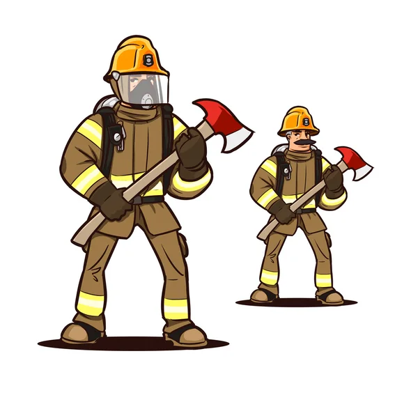 Firefighters with the fire axe