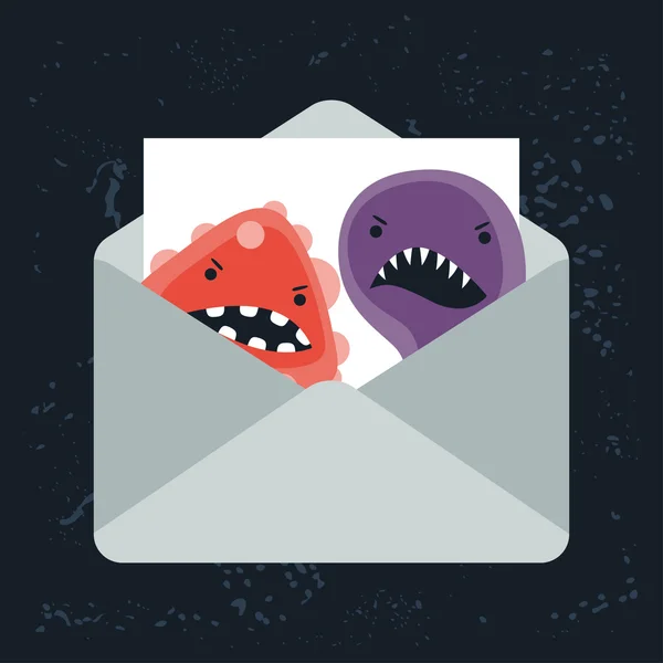 Abstract illustration email spam virus infection.