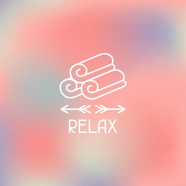 Spa relax label on blurred background