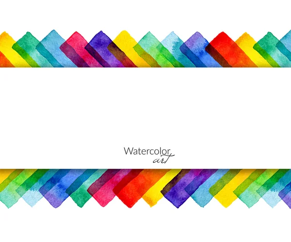 Background with hand drawn rainbow watercolor rectangular elements.