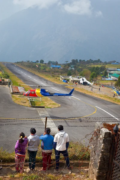 Mountain helicopter in Lukla airport