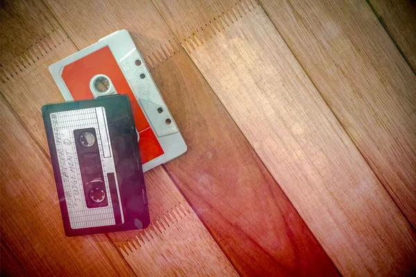 Close up view of old tapes