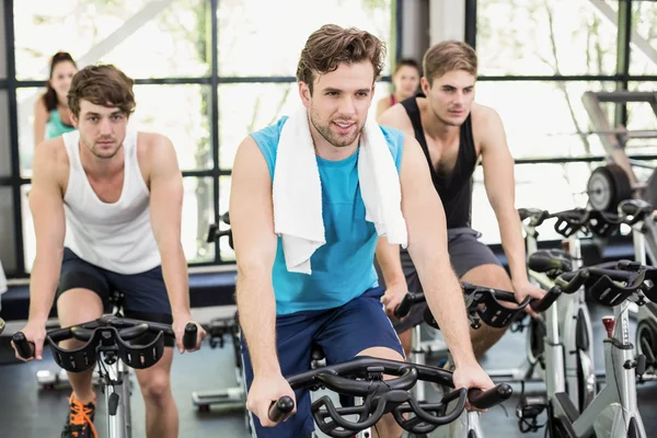 People using exercise bike together