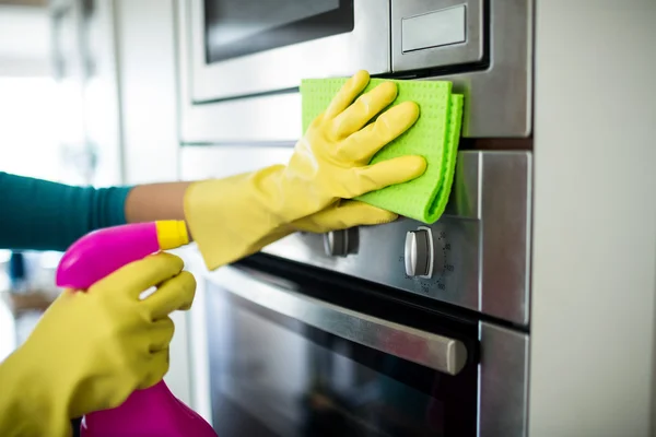 Woman doing house chores