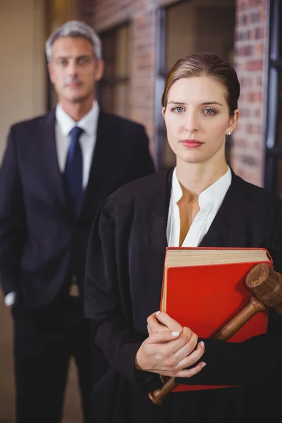 Female lawyer with male colleague