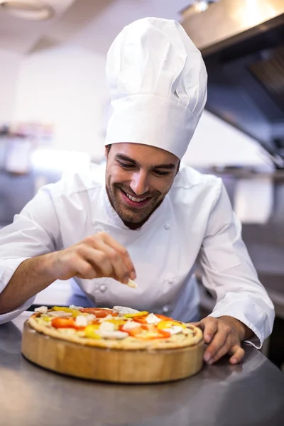 Pizza chef making pizza