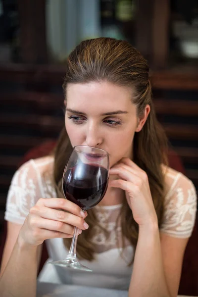 Woman drinking wine glass