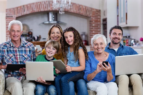 Family using computer technology