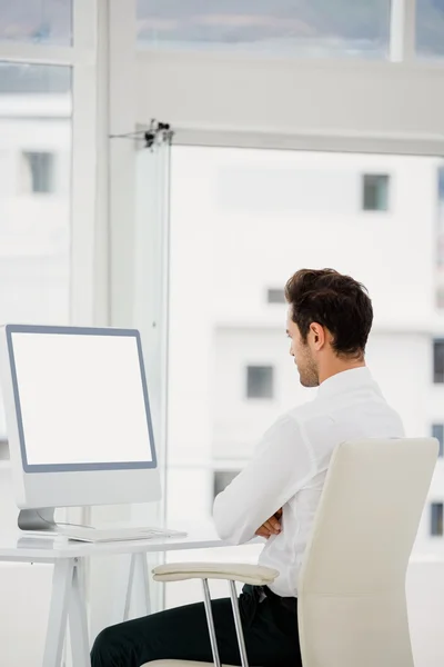 Businessman working on computer