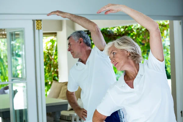 Senior couple doing aerobics