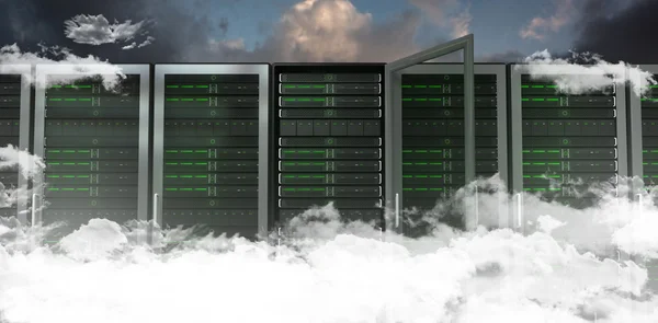 Composite image of server towers