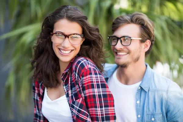 Young couple in spectacles