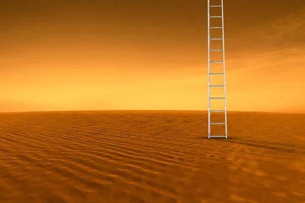Ladder against desert scene