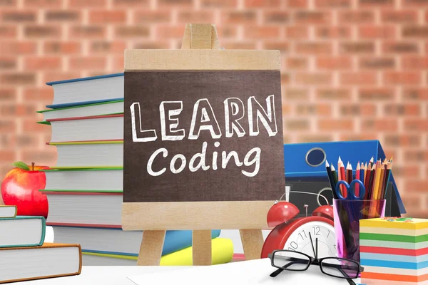 Learn coding text on blackboard