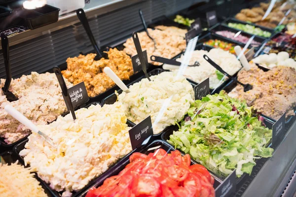 Sales counter with salads