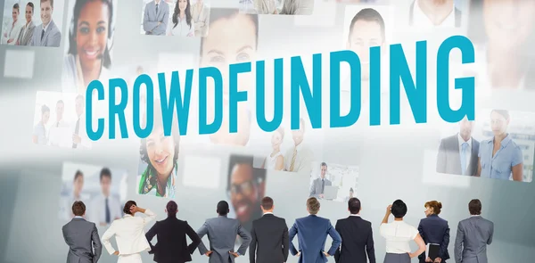 Word crowdfunding against white background