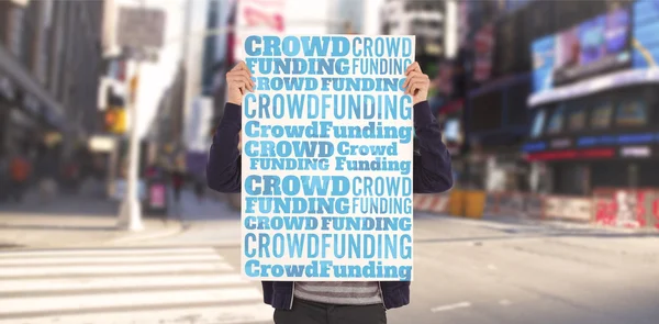 Word crowdfunding against white background