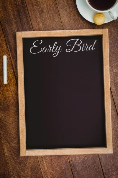 Composite image of early bird message