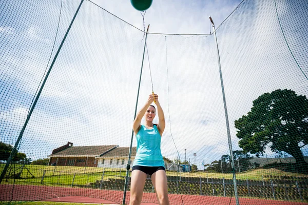 Athlete performing a hammer throw