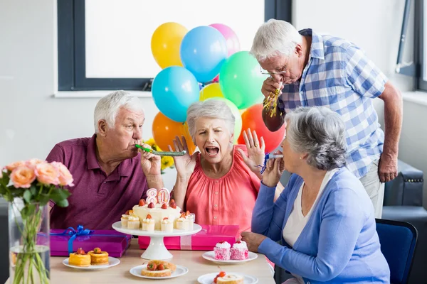 Seniors celebrating a birthday