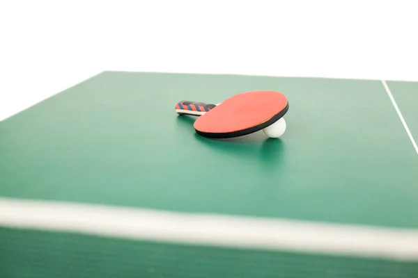 Table tennis racket with a ball