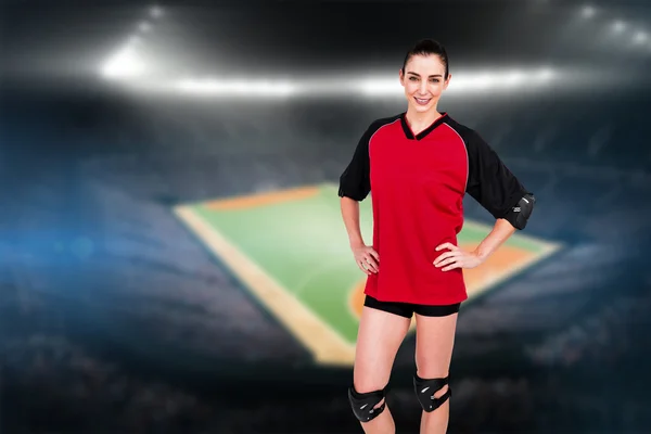 Athlete with elbow pads and knee pads