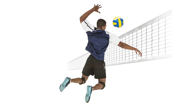 Sportsman posing while playing volleyball