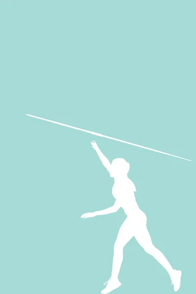 Sportswoman practising javelin throw