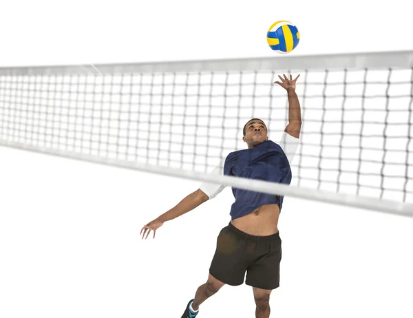 Sportsman posing while playing volleyball