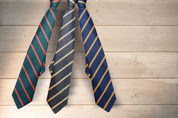 Blue ties with diagonal lines