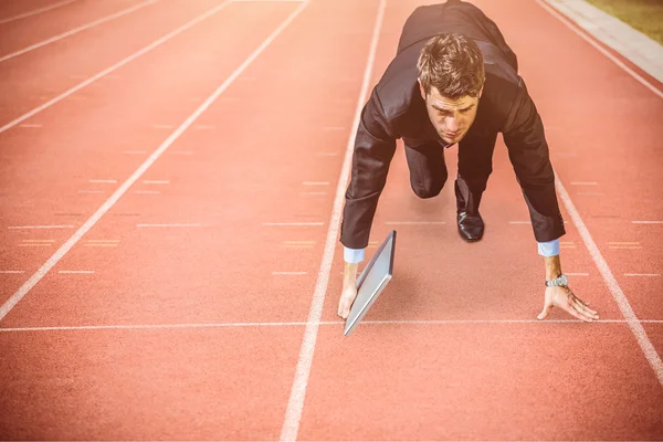 Businessman inthe starting blocks